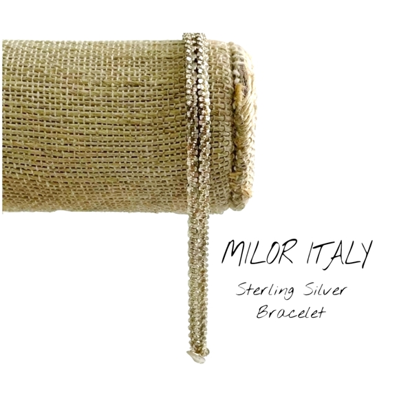 MILOR ITALY DOUBLE POPCORN CHAIN BRACELET 924 STERLING SILVER 5mm 8" 6.8g - Picture 3 of 7